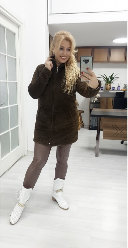 KAHVERENGİ PELUŞ CEKET