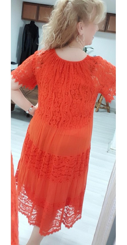 oranje italyan elbise
