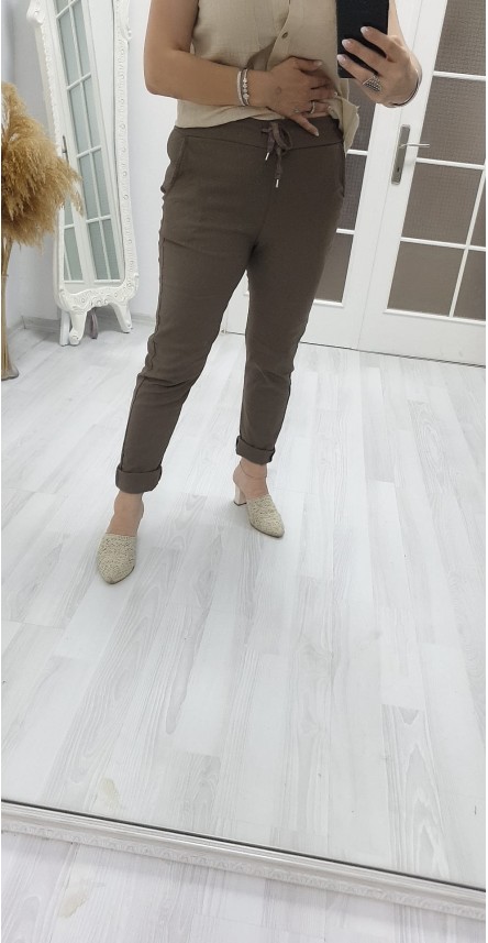 likralı taba pantalon