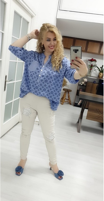 mavi vual italyan bluz