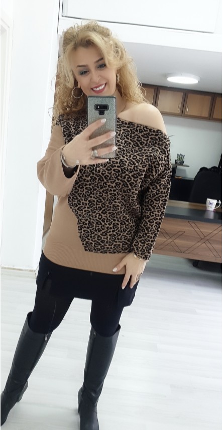 taba tek omuz trıko kazak