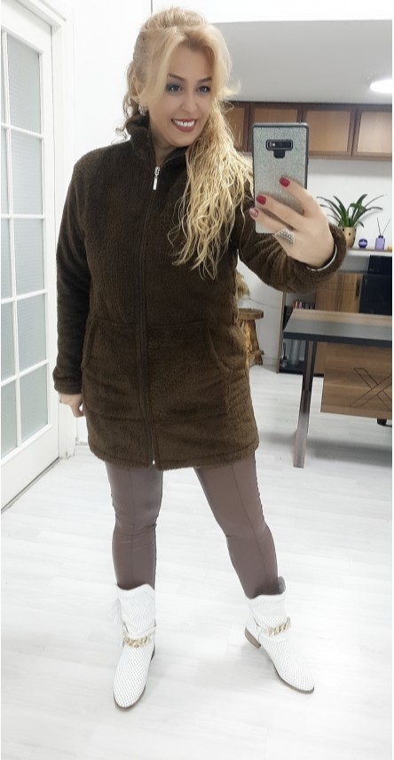 KAHVERENGİ PELUŞ CEKET