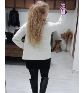 krem triko ceket