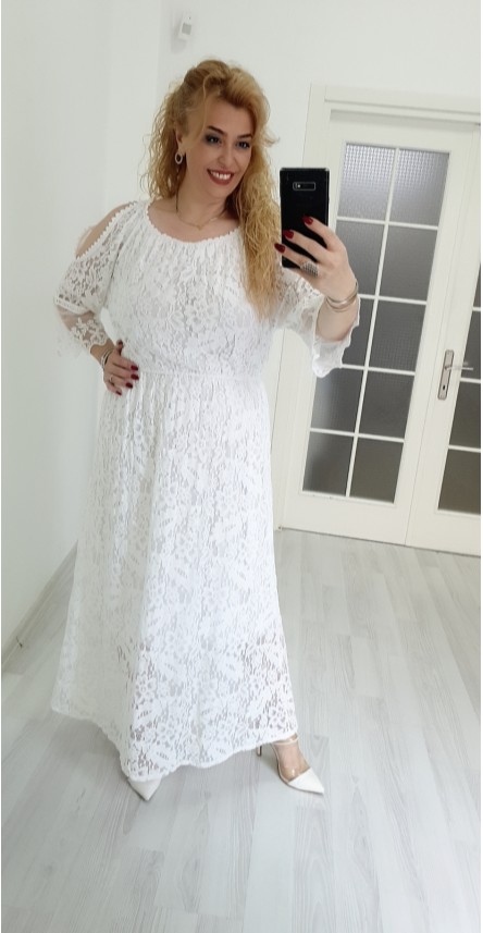 beyaz dantel elbise özel tasarım