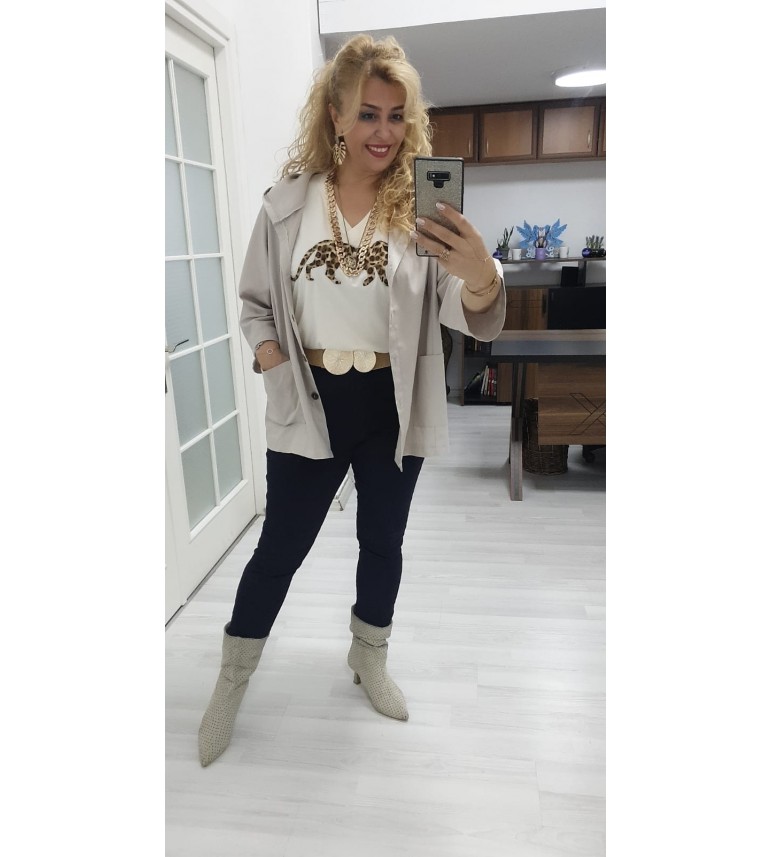 taş rengı keten ceket