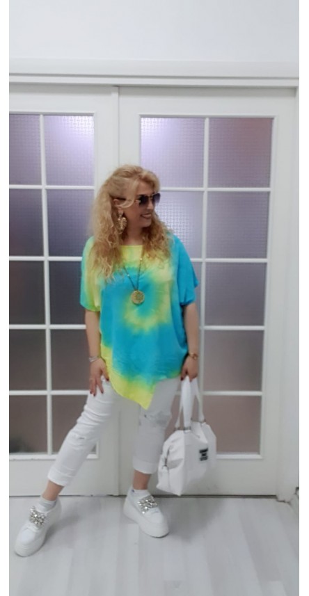 batik bluz turkuaz
