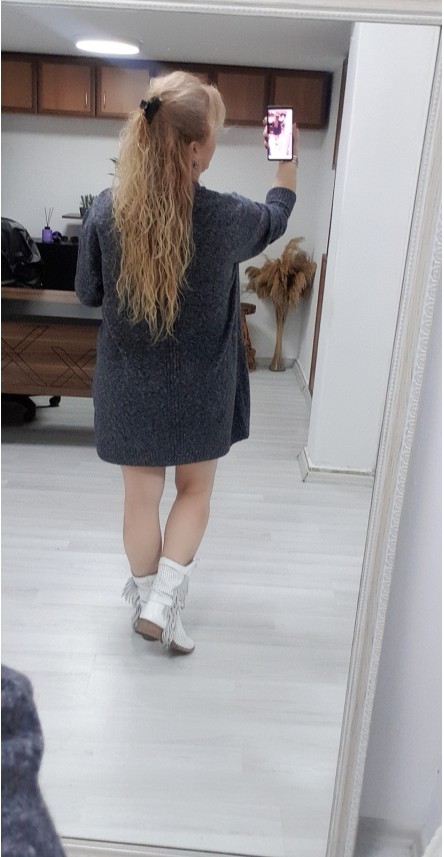KOYU FÜME TRİKO CEKET