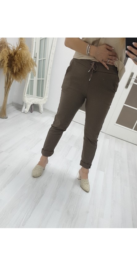 likralı taba pantalon