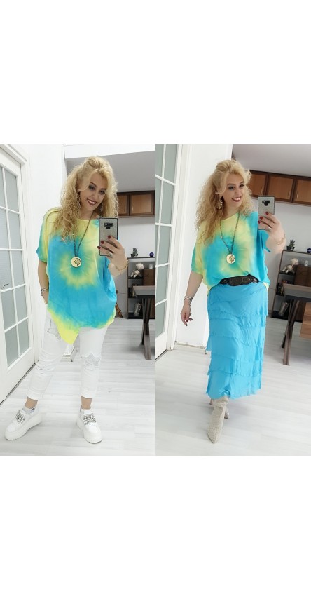 batik bluz turkuaz
