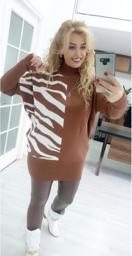 ZEBRA KAHVE TRİKO KAZAK