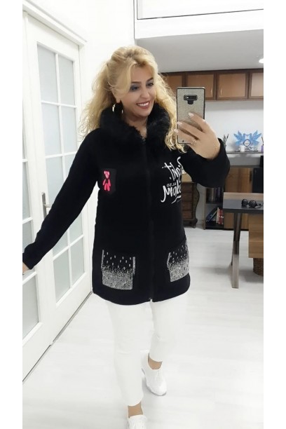 taş detayli mont indirimli