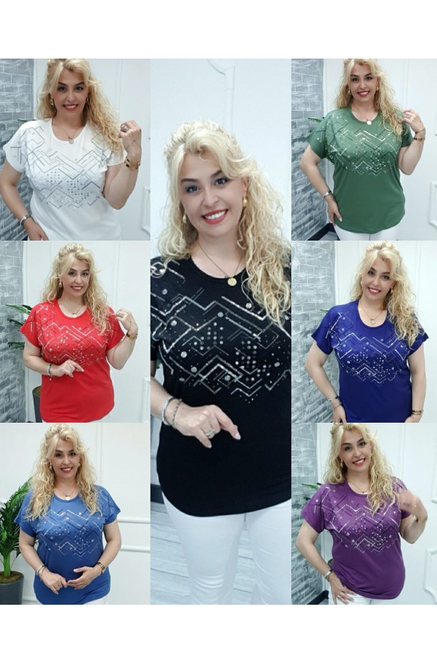 ZİKZAK TAŞLI BLUZ