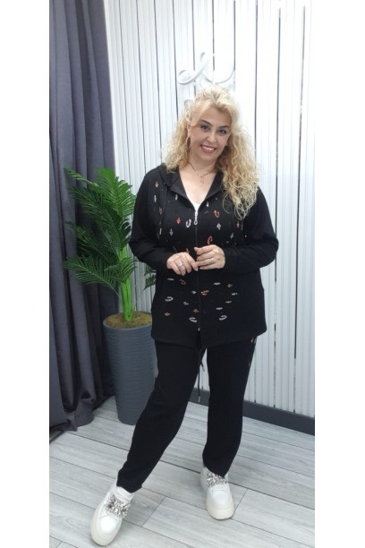 SİYAH TAŞ DETAYLI TAKIM
