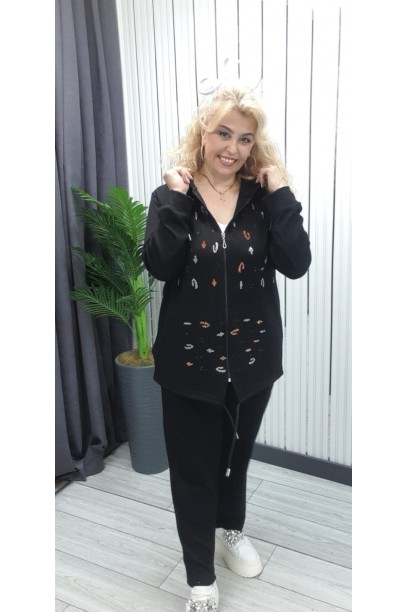 SİYAH TAŞ DETAYLI TAKIM
