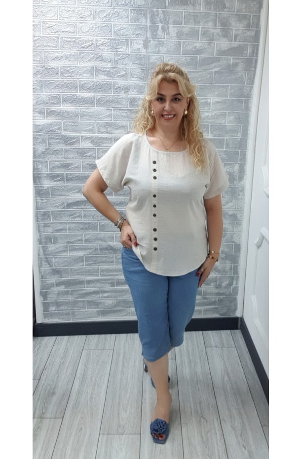 DÜĞME PAMUK BLUZ
