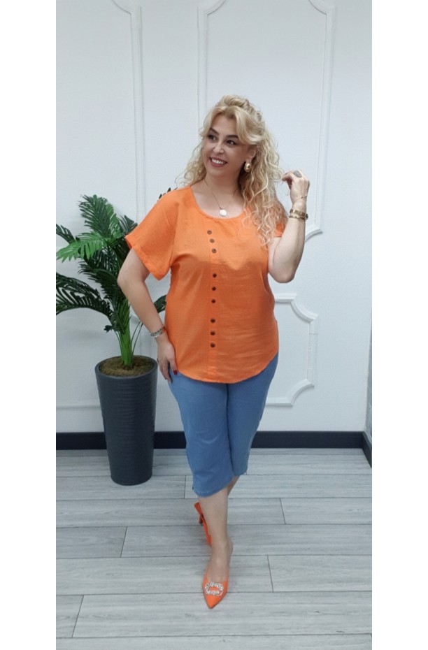 DÜĞME PAMUK BLUZ