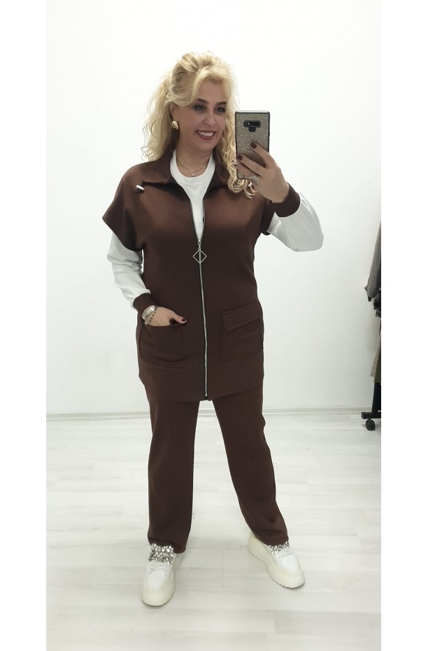 kahverengi 3lü takım