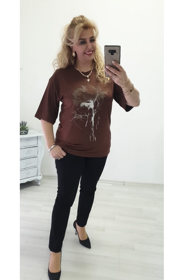 fırca darbelı bluz