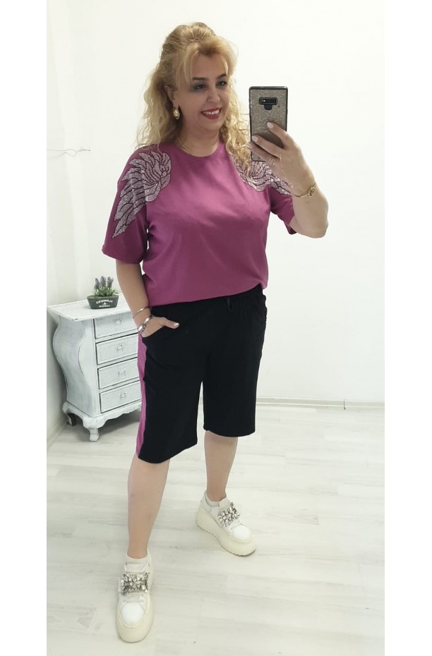 şort takım gül kurusu