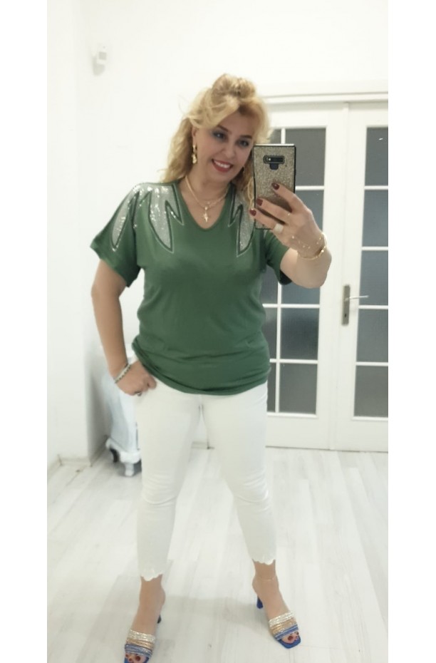 YAPRAK BLUZ YEŞİL