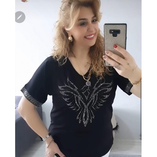 siyah kuş bluz