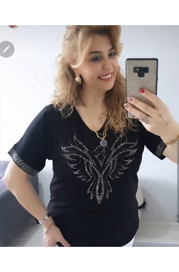 siyah kuş bluz
