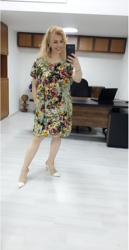 Gül Bahçesi yeşil elbise 